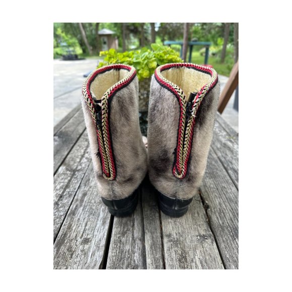 Vintage Snowland Boots Faux Fur Sherpa Ski Boots Apres Ski Winter Mid-Calf Vegan - Picture 5 of 11